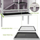 GUTINNEEN Rabbit Hutch Guinea Pig Cages Indoor with Stand Wooden Small Animals Cage Hutch Hamster Cage with Hideout,Pull Out Tray, Anti Chew Ramp (Grey)