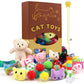Kitten Toys - 38PCS Cat Play Set, Sparkle Balls, Plush Pom Pom Balls, Hanging Door Toy, Gift Box Styles