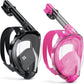 W WSTOO Full Face Snorkel Mask Adults,Suitable for Beginners Dry Top Snorkeling Gear,Can Your Mouth or Nose to Breathe,180 Degrees Panoramic View,Anti-Fog Anti-Leak,Summer Travel and Vacationing Gifts