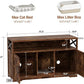 Cat Litter Box Enclosure for 2 Cats, 47" Double Hidden Litter Box Furniture with Scratch Pad, Farmhouse Indoor Litter Box Cabinet Cat Washroom, Rustic Brown