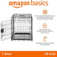 Amazon Basics Durable, Foldable Metal Wire Small Dog Crate with Tray, Single Door, 24 x 18 x 20 in, Black
