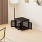 26" Heavy Duty Dog Crate Furniture for Small,Medium and Large Dogs,Rustic Wooden Dog Cage Kennel Indoor Furniture with Waterproof Top,Decorative Pet House Side End Table (Black)