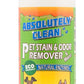 Absolutely Clean Amazing Pet Odor Eliminator for Home, Professional Strength: Natural Enzymes Remove Most Stains in 60 Seconds -Dog/Cat Urine, Vomit, Bile, Feces, Grass, Blood, Drool, More -USA Made