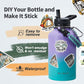 64 oz Insulated Water Bottle with Straw (Cold for 48 Hrs), Half Gallon Stainless Steel Triple Wall Vacuum Sports Water Jug, Leakproof Hydro Cup Flask with Straw Spout Lids & DIY Stickers