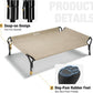 Veehoo Medium Elevated Dog Bed, Guardrail, Non-Slip, Teslin Mesh, 35"L x 26"W x 11"H, Beige Coffee