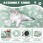 Cat Tunnel for Indoor Cats, Cute Peekaboo Cave with Dangling Balls, Pet Donut Tunnel Bed with Circle Mat for Puppy Kitten Rabbit, Green