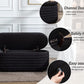 Kmax Storage Bench Faux Fur Entryway Bench Upholstered Ottoman Bench for Bedroom Living Room Hallway, Black