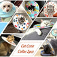 Cat Cone Collar 2pcs Adjustable Protective Collar for Pet Cat Recovery Collar Wound Healing (B-Blue Flower, M+L)