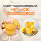 TEAZEN Lemon Ginger Hot Kombucha Tea, Live Probiotics & Postbiotics, Relaxation and Warmth for Colds and Sore Throat, Hydration Drink Mix, Sugar Free, 30 Sticks, 5.29oz