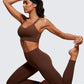 CRZ YOGA Softness Mold Womens Butterluxe Strappy Longline Sports Bra - Double Spaghetti Strap Workout Yoga Crop Top Athletic