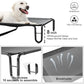 pettycare Elevated Outdoor Dog Bed - Dog Cots beds for Large Dogs XL, Waterproof Raised Dog Bed Easy to Assemble, Cooling Elevated Dog Bed with Teslin Mesh, Durable, Non Slip, Up to 85 lbs,Black