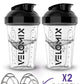 '-2 Pack- 20 oz Protein Shaker Bottles for Protein Mixes - 2x Wire Whisk, Leak Proof Shaker Cups for Protein Shakes and Pre Workout, Protein Shaker Bottle Pack, Protein Mixer Cup (Clear Prime)