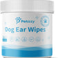 Dog Ear Wipes for Dog Yeast Wax Itch and Odor | Unscented Dog Ear Cleaner for Dogs | Natural Cleaning Puppy Ear Wipes | Soothing Ear Wipes for Pets Cat | Natural Ingredients | 125 XL Pcs