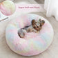 WNPETHOME Calming Dog Bed Cat Bed Donut, Faux Fur Pet Bed Self-Warming Donut Cuddler, Comfortable Round Plush Dog Beds