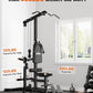 LS01 LAT Pulldown Machine, LAT Row Cable Machine with AB Crunch, LAT Tower with Cable Row Attachments, 3 in 1 Pulley Stations for Home Gym