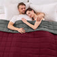 King Size Weighted Blanket for Adults (25 lbs, 80” x 87”, Red Grey) Cooling Heavy Blanket for Sleeping Perfect for 240-260 lbs, Breathable Blanket for Adults & Couple All Season, Machine Washable