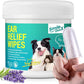 Dog Ear Cleaner Wipes - Dog Ear Infection Treatment Fast Relief from Ear Itching and Inflammation, Cat Ear Wipes Gently Remove Ear Wax Debris and Smelly (50 Pcs, Lavender)