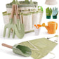 ROBUD Kid Gardening Set, Wooden Garden Tool for Kid, Garden Tool Kit with Tool Storage Bag, Apron, Gloves, Montessori Toys for Kids to be Closed to Nature, WRP25