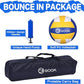 GOOX 4 Square Volleyball Net Game Set, 14 FT 4-Way Volleyball Net for Backyard Beach Lawn, Portable Four Square Volleyball Net for Adults & Youths with Vollyball, Pump, Carry Bag