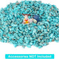 WAYBER 1 Lb/460g Green Turquoise Decorative Stones Irregular Aquarium Pebbles Crystal Rocks Quartz Gravels for Fish Turtle Tank/Succulent Plants/Air Plants Decoration (Fill 1 Cup)