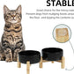 Ceramic Raised Double Bowls Set with Stand, 2 Heights Elevated, Food & Water Bowls for Small Breed Dogs, Cats, Kitty, Weighted Dog Dishes, Pet Bowls(5.1'',13.5oz, Black)