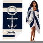 JML Personalized Beach Towel with Name, Custom Anchor Beach Towel, Customized Microfiber Pool Towel, Quick Dry & Absorbent Swim Towel for Adult,Mother's Day, Birthday, Summer Holiday,Vacation
