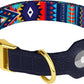 AirTag Dog Collar for Small Medium Large Breed - Adjustable Cute Pattern Dog Collar with Airtag Holder - Soft Leather Tracker GPS Apple Air Tag Pet Collars (X-Small, 9"-12" Neck Fit, Navajo)
