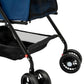 Pet Stroller, 4 Wheels Dog Cat Carrying Cart, Foldable Puppy Carrier with Storage Bag and Detachable Grid Structure for Small/Medium Dogs Cats Up to 44Lbs (Blue)