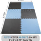 AIRHOP Upgraded 0.79" Extra Thick 48 Sq Ft High-Density Eva Foam Exercise Gym Mats, 12 Pcs Large Interlocking Puzzle Floor Tiles (24"x24") for Home Gym, Black&Blue