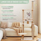 Wood Cat Tree 17” x 16”x 53” Modern Sturdy Cat Tower with Double Condos Hand-Woven Beds & Toys Multilevel Huge Paws Pals Tree Indoor Cat Furniture for Big Cats