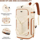 Gym Bag for Men and Women with Shoe & Laptop Compartment, 3-in-1 Sports Travel Duffel Bag Anti-Theft Weekender Carry-On Backpack for Airplane & Workout, Overnight Travel Bag,35L (Beige, Medium)