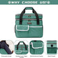 BAGLHER Dog Travel Bag for Supplies - Double-Layer Airline Approved Weekend Pet Travel Organizer Set for Dog and Cat Tote with 2 Pet Food Containers and 2 Collapsible Silicone Bowls Green