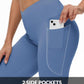 baleaf Women's V Crossover Flare Leggings with Pockets Yoga Pants High Waist Casual Workout Gym Bell Bottom Leggings