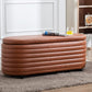 Kmax Storage Bench PU Leather Entryway Bench Upholstered Ottoman Bench for Bedroom Living Room Hallway, Brown