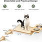 FUKUMARU Cat Wall Shelves, 3 In 1 Cats Walls Furniture Set, Food Station with 2 Steps , Solid Rubber Wood Perch, Suitable for Kitten Play, Nap, Eat, DIY Wall Jungle Gym