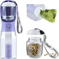 Dog Water Bottle with Food Container & Poop Bag Holder, Travel Water Bowl, Portable Pet Dispenser, Dog Stuff Accessories Items, Puppy Essentials Necessities for Yorkie Chihuahua Walking Hiking