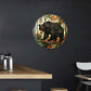 Lygond Metal Sign Tin Sign Circular Stained Glass American Black Bear Funny Outdoor Decor for Gift 12×12 Inches