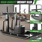 Weight Sled Adjustable Height - Weight Training Pull Sled Gym Equipment for Fitness Strength & Speed Training