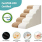 Dog Stairs for High Bed 22.6" H, Small Dog Step for Puppy, Older or Cat, Curved Ramp for Car, Ladder with High Density Foam, Lightweight, Durable, 15.7x33x22.6 inch, 5 Step, Light Brown
