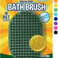 Bodhi Dog Shampoo Brush - Pet Grooming & Bath Supplies for Dogs and Cats - Bath Brush for Long & Short Hair - Premium Scrubber for Shower, Bathing & Massage (One Pack, Dark Green)