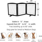 ZJSF Freestanding Dog Fence Indoor, Foldable Dog Gate for Doorways, Stairs or Hallways, Sturdy Wood Extra Wide Pet Gate with Support Feet for The House, Black, 24 "Height-3 Panels