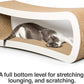 PetFusion Jumbo Cat Scratcher Lounge, White. 39 x 11 x 14 inch 4 Cardboard Scratching Surfaces and 2 Levels, Scratch, Play, Perch, and Hide100% Recyclable Cardboard Cat Lounge
