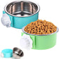 HERCOCCI Dog Crate Bowl, Removable Stainless Steel Pet Kennel Cage Hanging Food Bowls and Water Feeder Coop Cup Prevent Overflow for Puppy, Medium Dog, Cat, Rabbit, Ferret