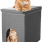 Dog Stairs with Storage Dog Steps for High Beds 3-Step Pet Stairs Ramp with Storage Box and Condo for Small Dogs Cats Pets