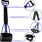 Pooper Scooper with Bags, 28" Long Handle Dog Poop Scooper for Large Medium Small Dogs, Durable Spring and High Strength Material Foldable Waste Pickup Tool for Easy Grass and Gravel Pick Up, Blue