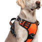 rabbitgoo Dog Harness for Large Dogs, No Pull Pet Vest with 3 Buckles, Adjustable Soft Padded Pet Harness with Easy Control Handle and Reflective Strips, Orange, L