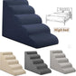 5-Step Dog Stairs and Ramp for High Bed, Non-Slip Sturdy Pet Steps for Small Dogs and Cats,22.2" H,Blue