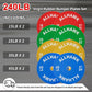 Colorful Olympic Bumper Plates, 2-inch Stainless Steel Insert, Virgin Rubber Weight Plate Set for Barbell Weight Lifting and Strength Training Home Gym