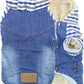 Parisian Pet Basic Hoodie - Lightweight Denim Striped Sweatshirt for Dogs With Leash Hole and Pockets - Blue Cotton Clothes for Small Dogs - S