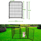 Doorless Dog Digging Fence Barrier,56in(H) 10 Panels Total 22.1 Ft(L), Black Metal Fencing for Yard 4.6ft Tall, Dog Fence Outdoor for Yard, Fences for Garden Beds, Garden Fencing Border